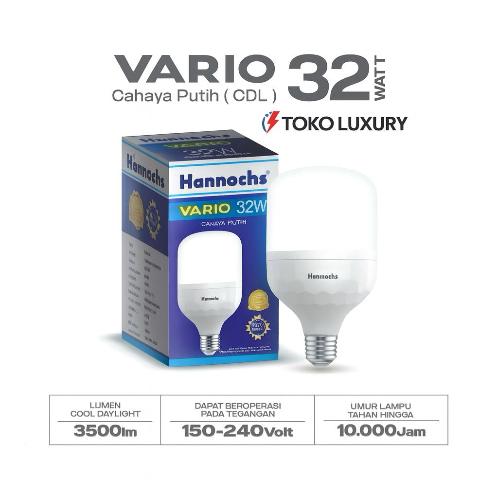 Lampu LED Hannochs Vario 32W Cool Daylight | Lampu LED Terang untuk Rumah & Ruko