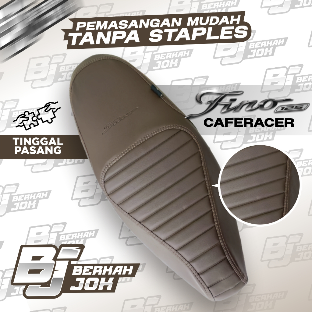 SARUNG JOK MOTOR FINO MODEL CAFERACER Pakai karet Elastis #fino125 #finokarbu