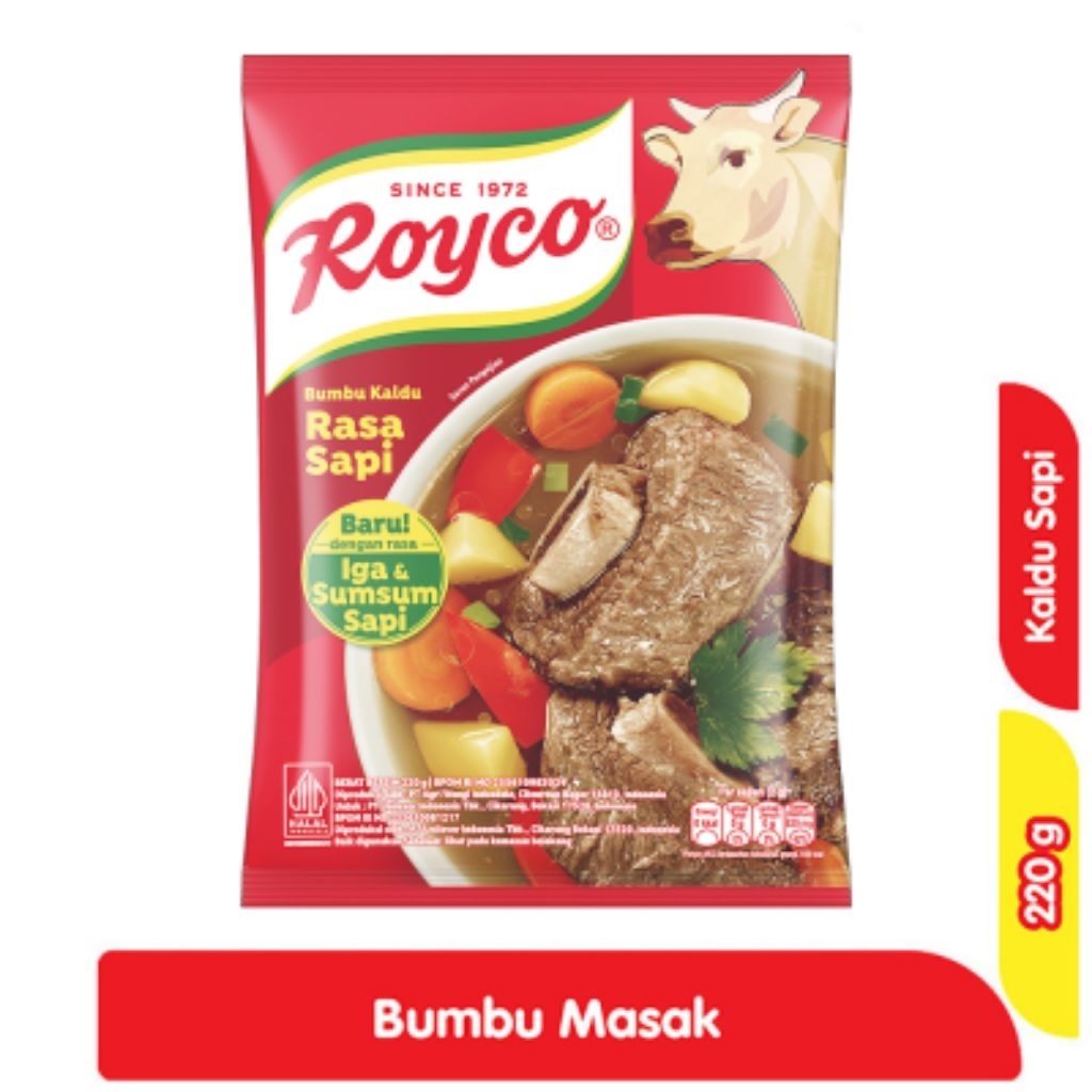 

Royco Bumbu Kaldu Sapi 220gr - Royco Bumbu Kaldu Ayam 220 gr - Royko Bumbu Masak Kaldu Penyedap Rasa 220 gram