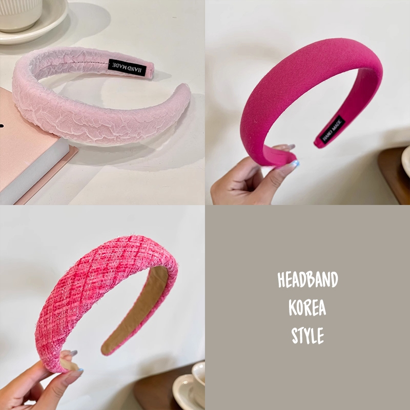 Headband / Bando Tebal Warna Pink – Bando Korea Elegan untuk Wanita & Remaja