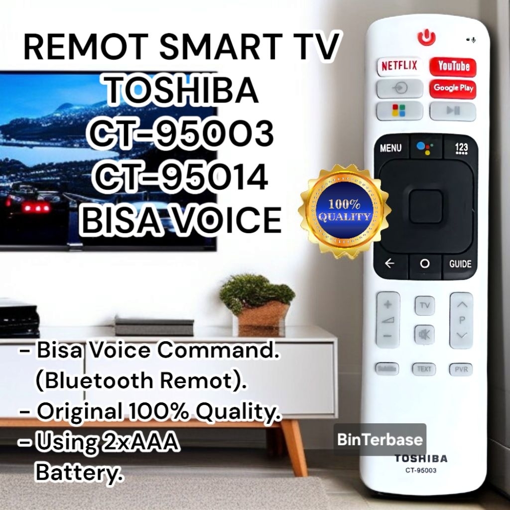 Remote Smart TV TOSHIBA CT 95003 CT 95014 Bisa Voice Bluetooth Remot LED LCD original 100% ori Quali