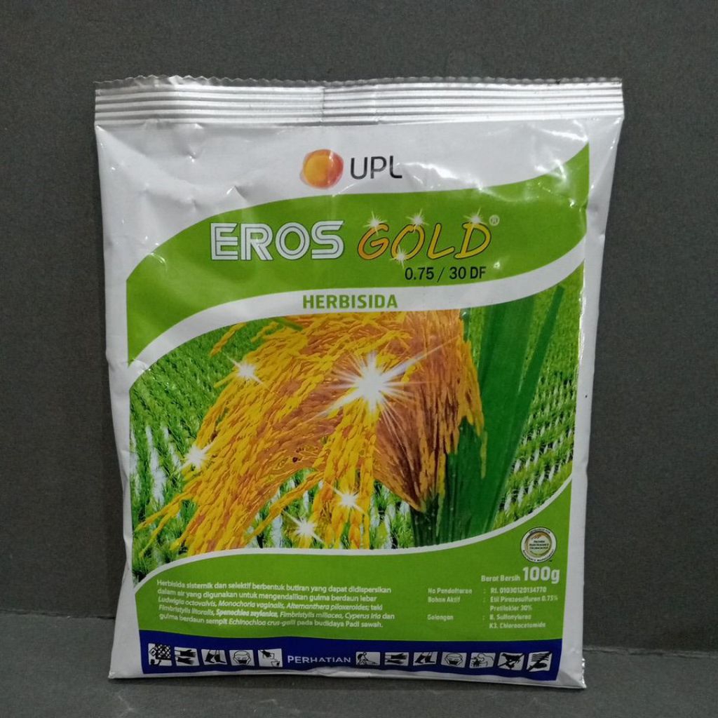 herbisida Eros gold 100gram obat rumput pirazosulfuron etil dan pretilakor kemasan baru