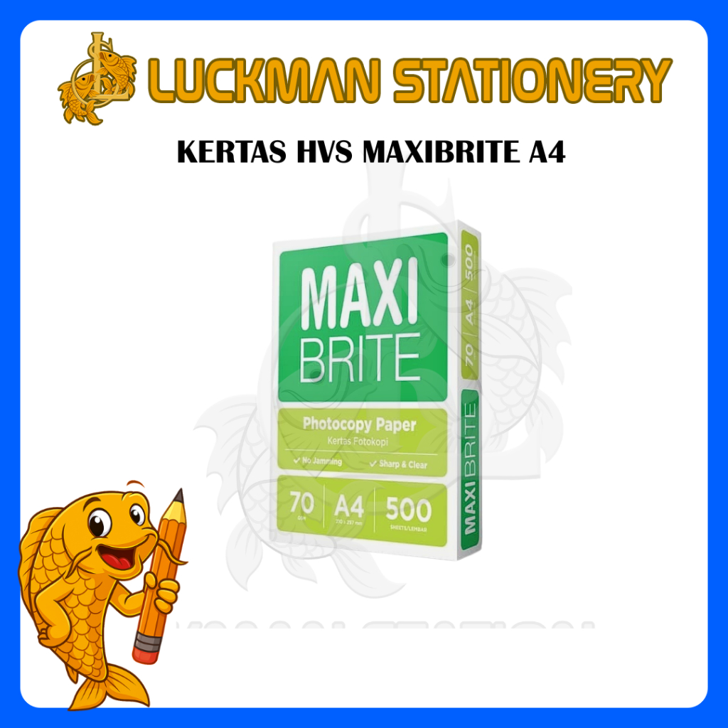 

LUCKMAN STATIONERY - KERTAS HVS MAXIBRITE A4 70 GSM -F4 70 GSM