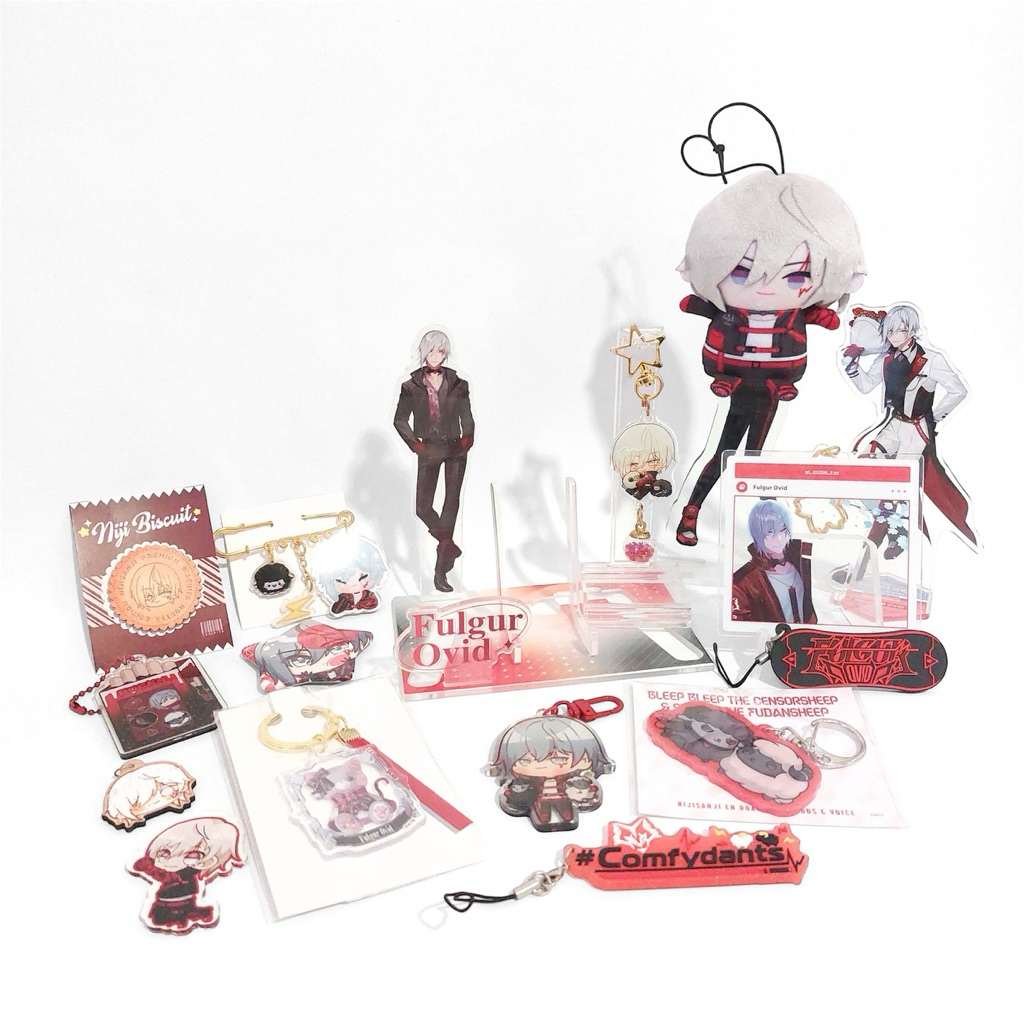 Nijisanji EN Fulgur Ovid Various Official Goods & Merchandise Noctyx Keychain Charm Coaster Stickers