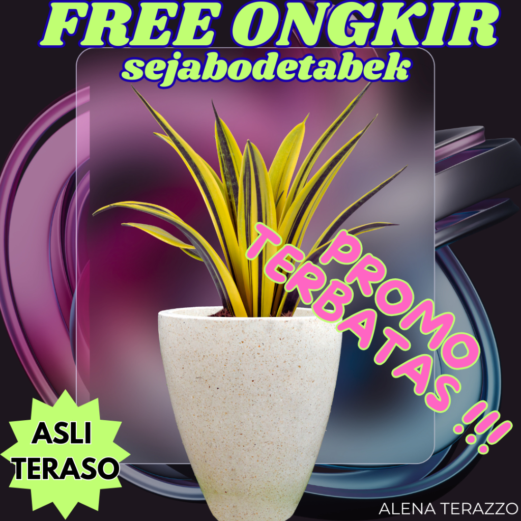 POT TANAMAN TERASO Pot Tanaman Teraso Custom | Pot Estetik Handmade Natural Look ALENA TERAZZO