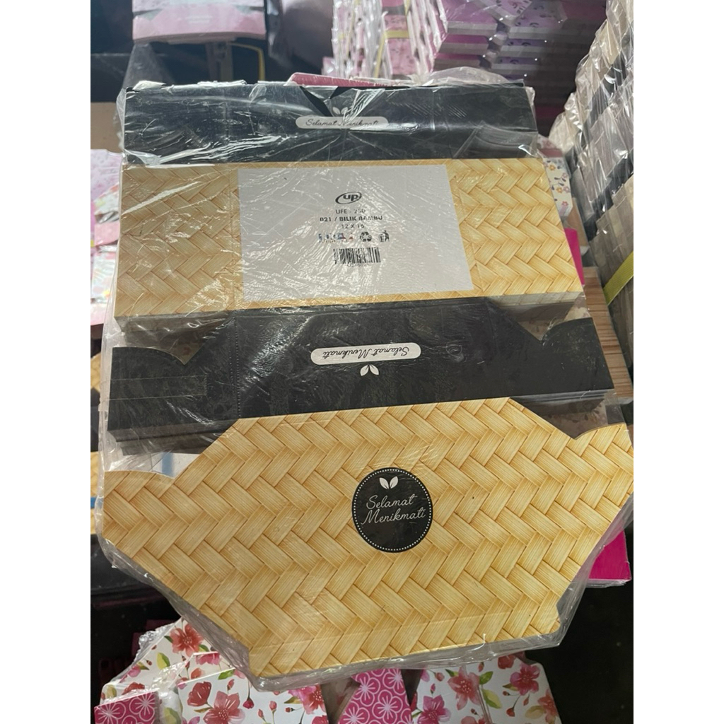 

Dus snack / dus kue / dus makanan murah kualitas tebal isi 100 pcs motif bilik bambu