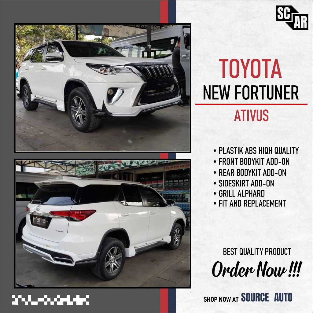 BODYKIT ATIVUS VTM - BODY KIT TOYOTA ALL NEW FORTUNER 2016 - 2020