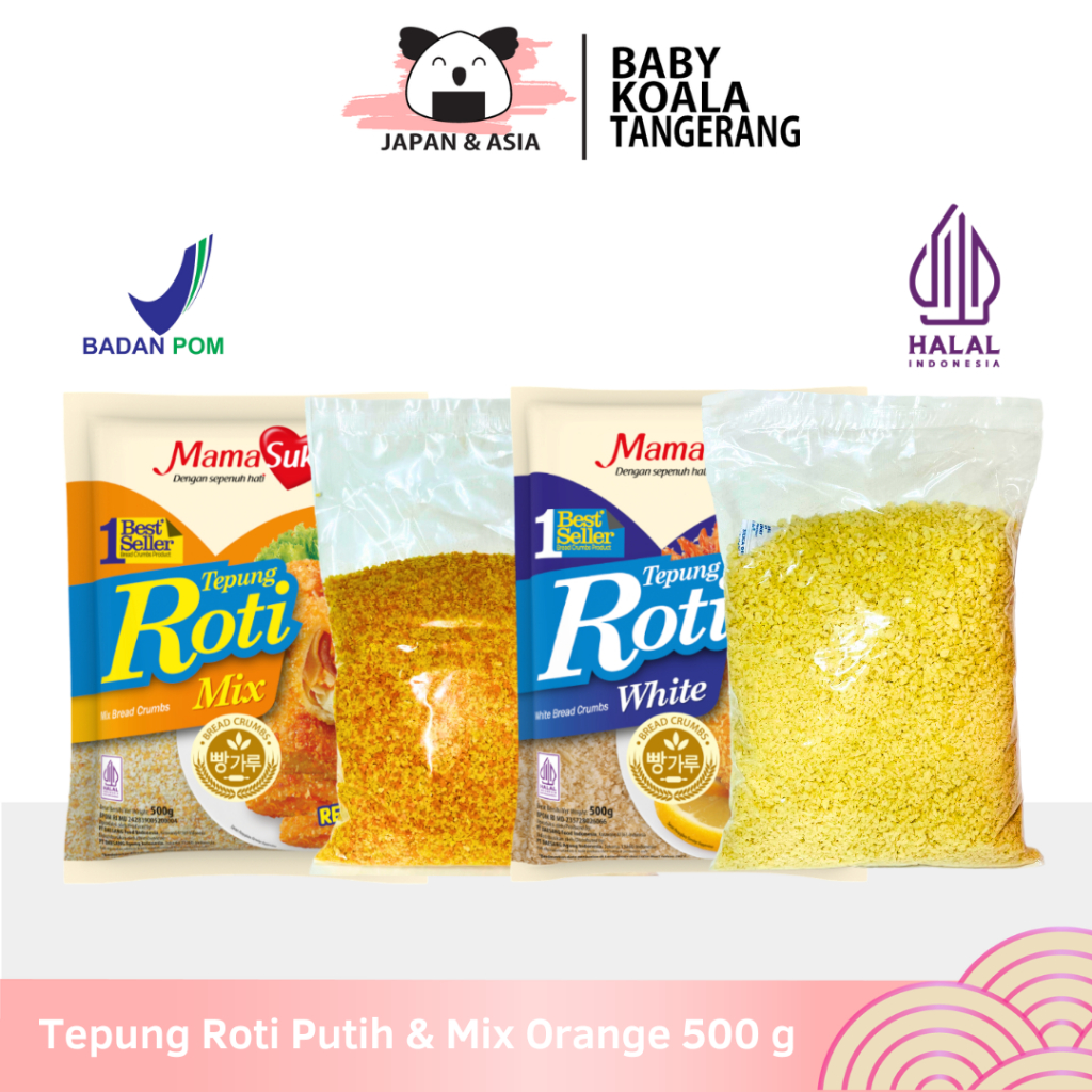 

MAMASUKA PANKO Mix ORANGE & Putih Tepung Roti Ekonomis 500 g Halal │ Panir untuk Karage -BKT