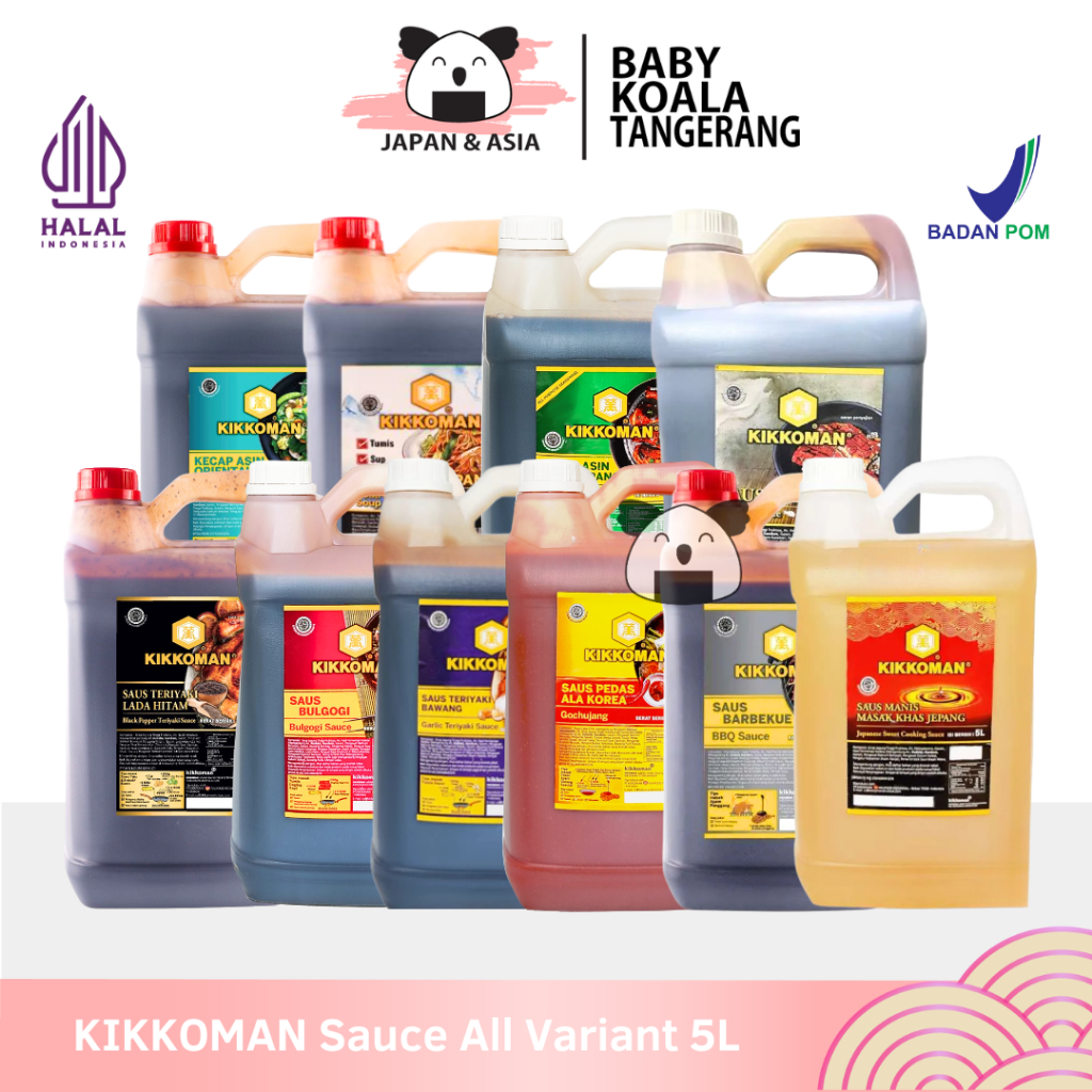 

KIKKOMAN Sauce 5L Halal | Gochujang Shoyu Blackpepper Bulgogi Hoisin Katsu Takoyaki Oyster BBQ Garlic Yakiniku Sweet Seasoning Ponzu Fish Sauce -BKT