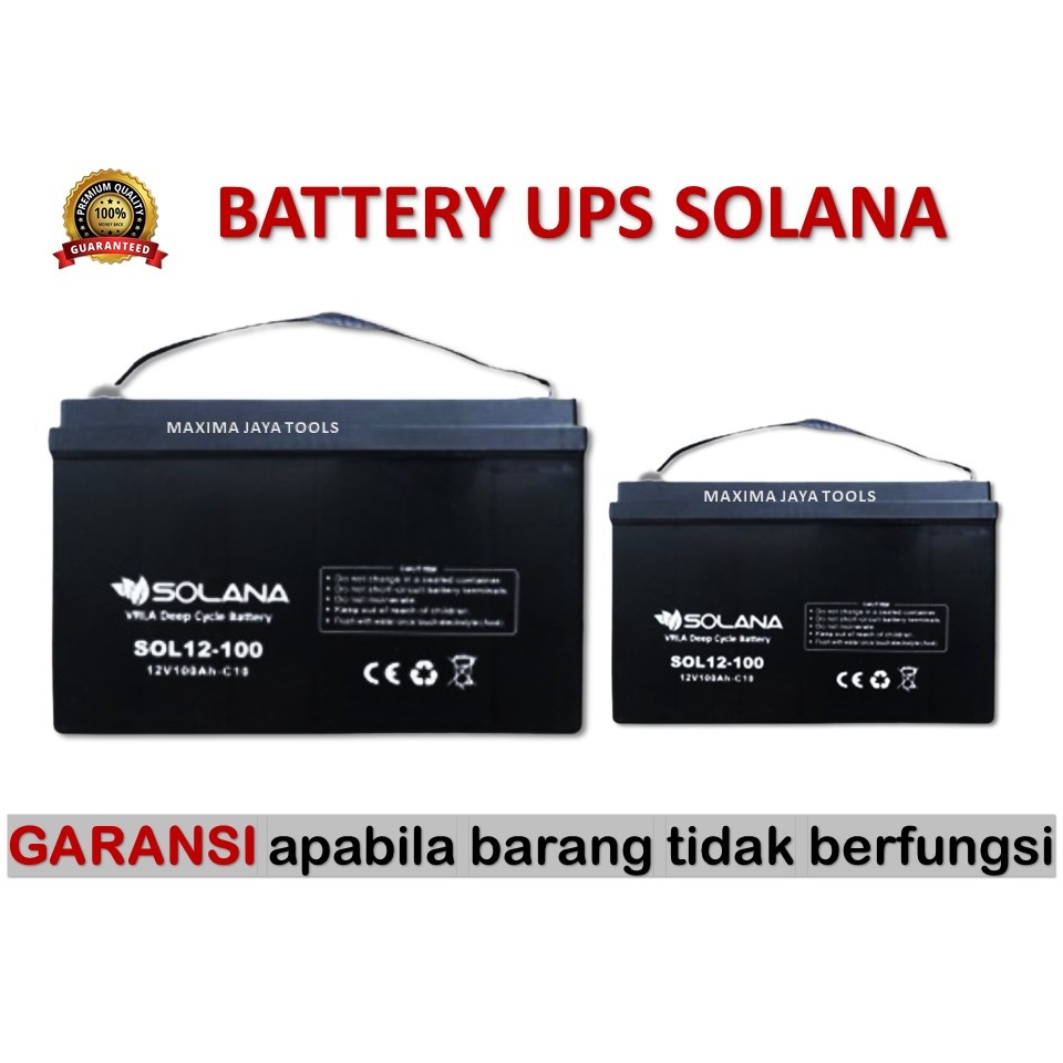 SOLANA BATERAI VRLA Deep Cycle Baterai SMT 12V-100AH // BATERAI ORIGINAL/AKI KERING VRLA BERGARANSI
