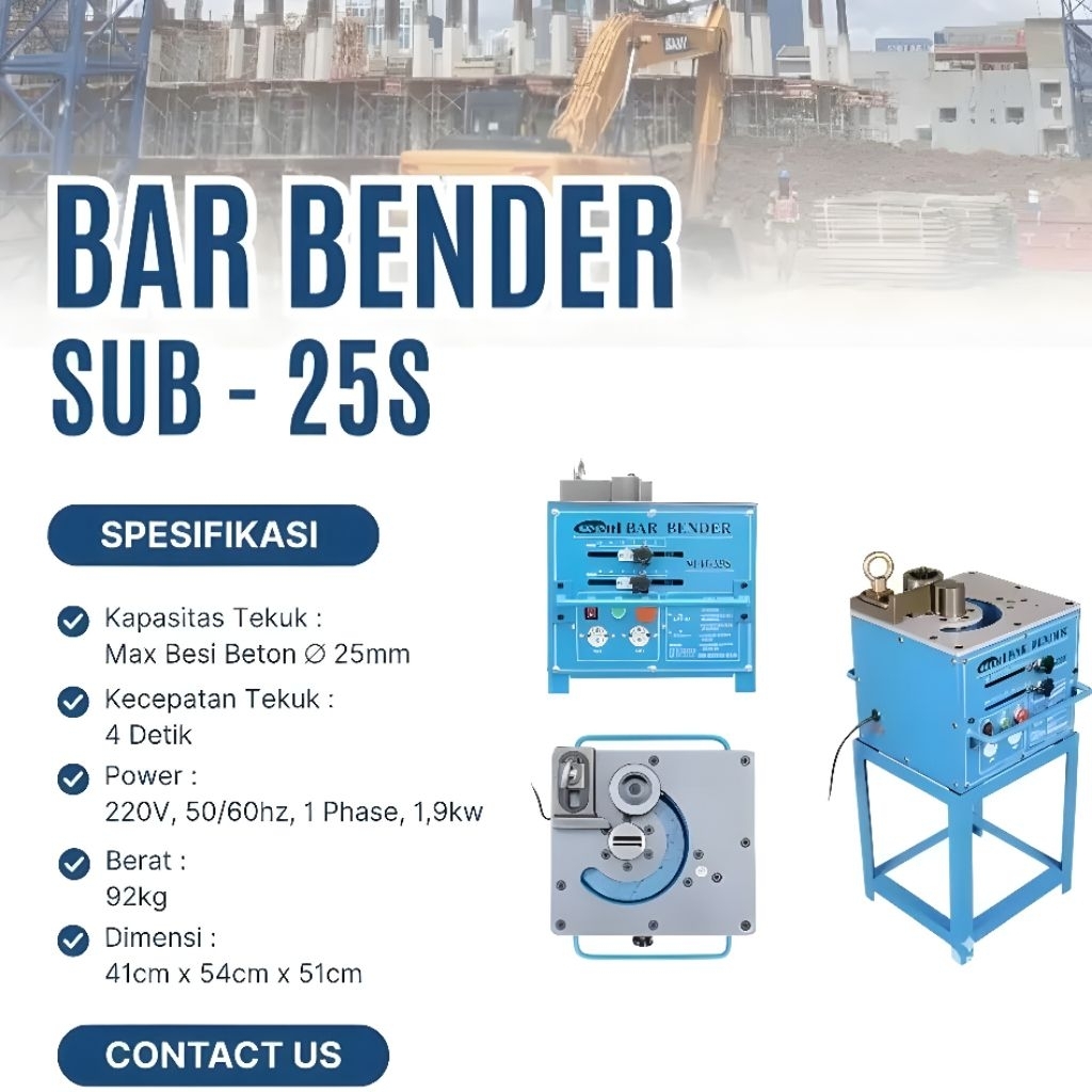 Bar Bender Bar Bending Mesin Tekuk Besi Beton 25mm merk SEOUL Original 100%