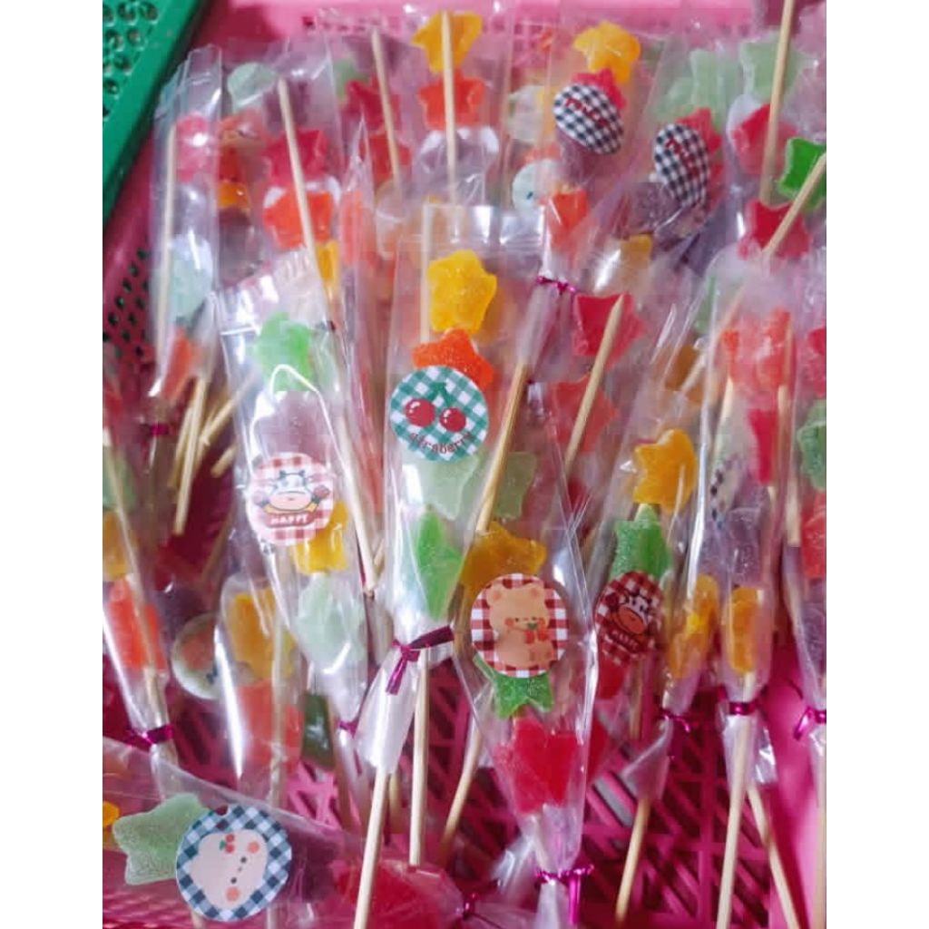 

Jajanan viral Sate jelly satu pack isi 20 pcs
