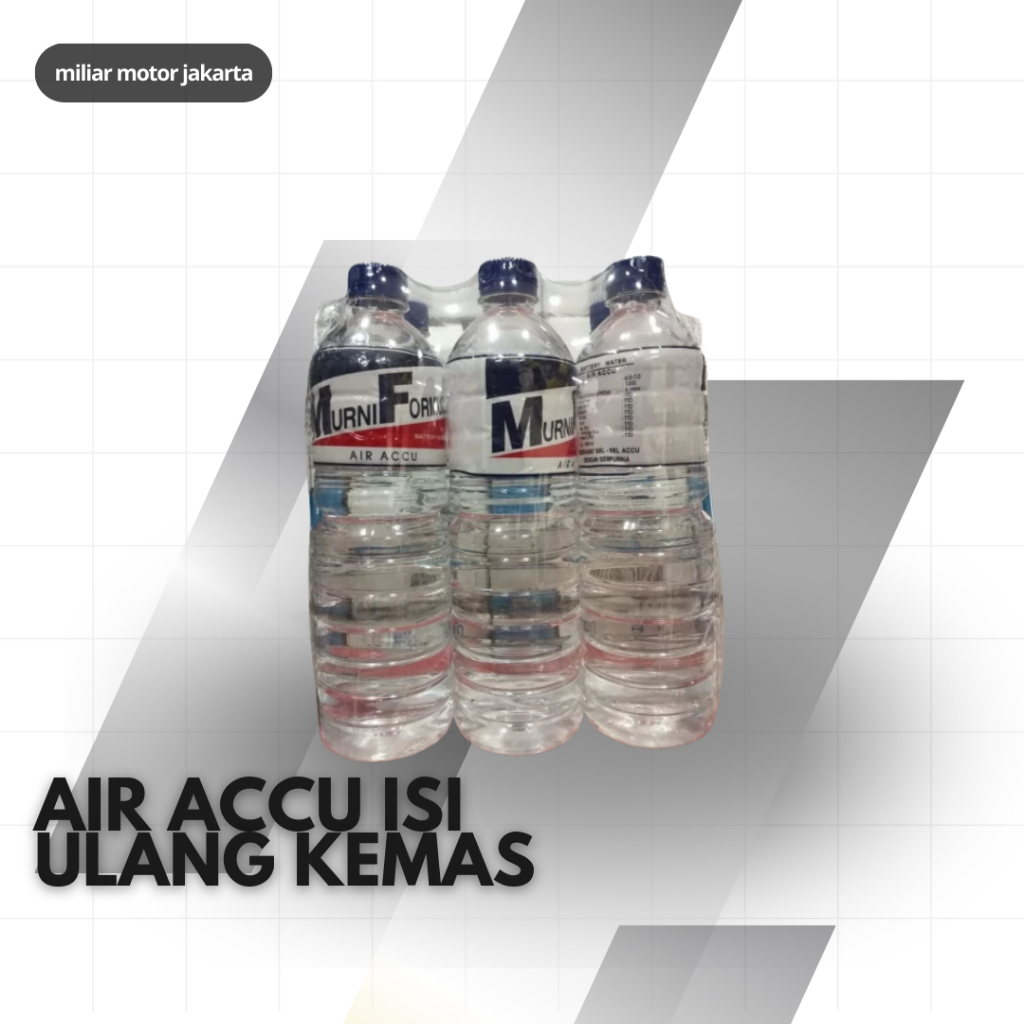 Air Accu Isi Ulang Kemasan Botol 1 Liter / 1 Botol Air Aki Isi Ulang