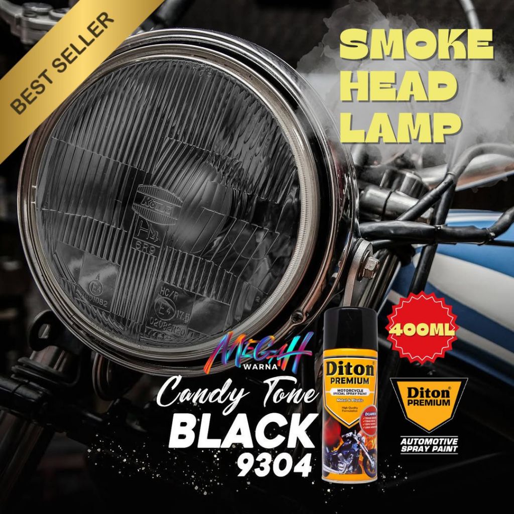 Cat Mika Lampu Motor Mobil Diton Smoke smok Hitam Candy 400ML original