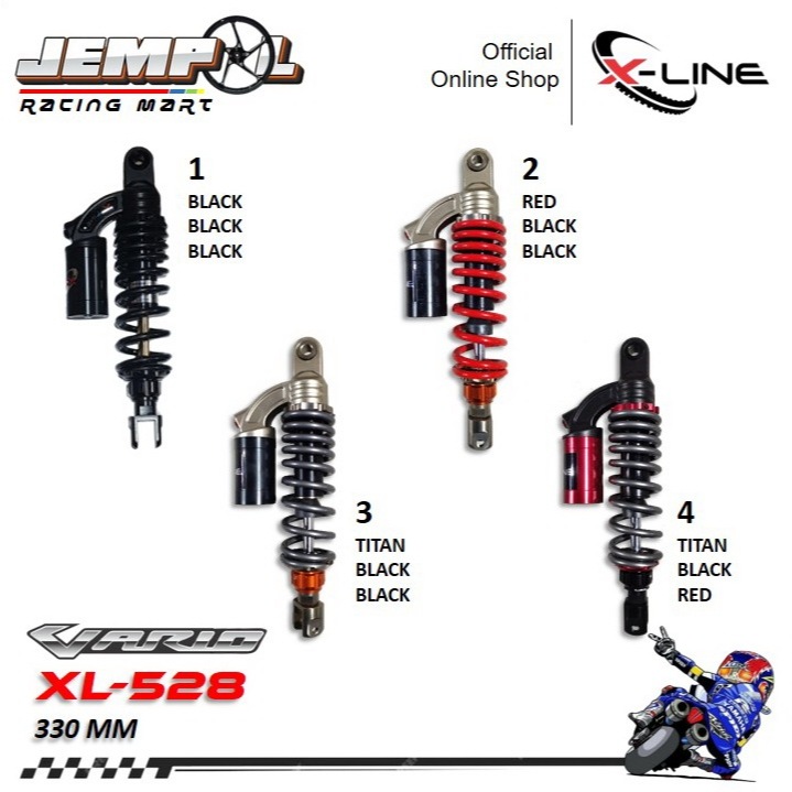 XLine Shok Shock Shockbreaker Belakang Tipe 528 Vario Matic Ukuran 330MM Original Xline 100%