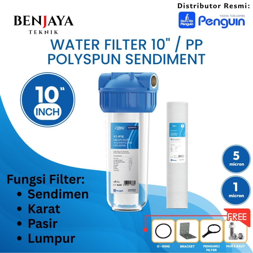 WATER FILTER 10" Sendiment-PP / Filter Bleu Penguin