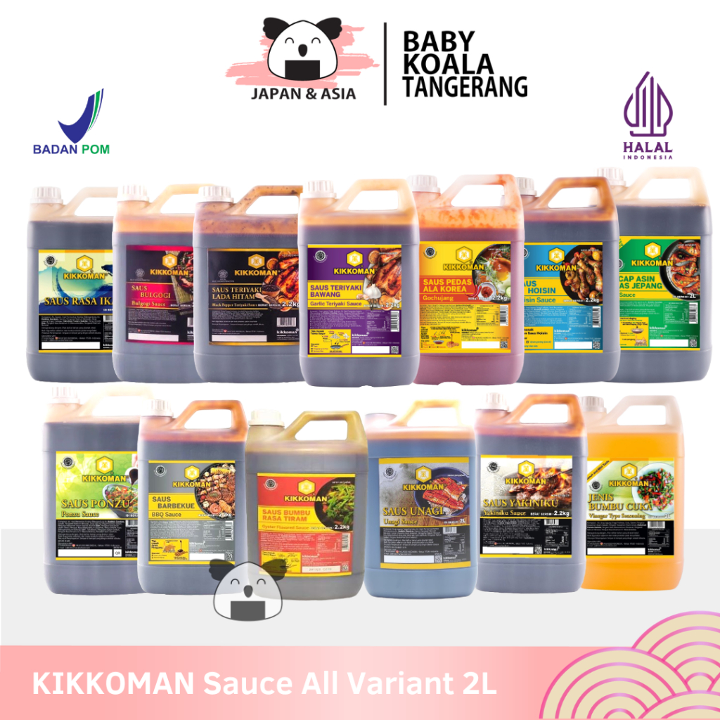 

KIKKOMAN Sauce 2L Halal | Gochujang Shoyu Blackpepper Bulgogi Hoisin Katsu Takoyaki Oyster BBQ Garlic Yakiniku Sweet Seasoning Ponzu Fish Sauce-BKT