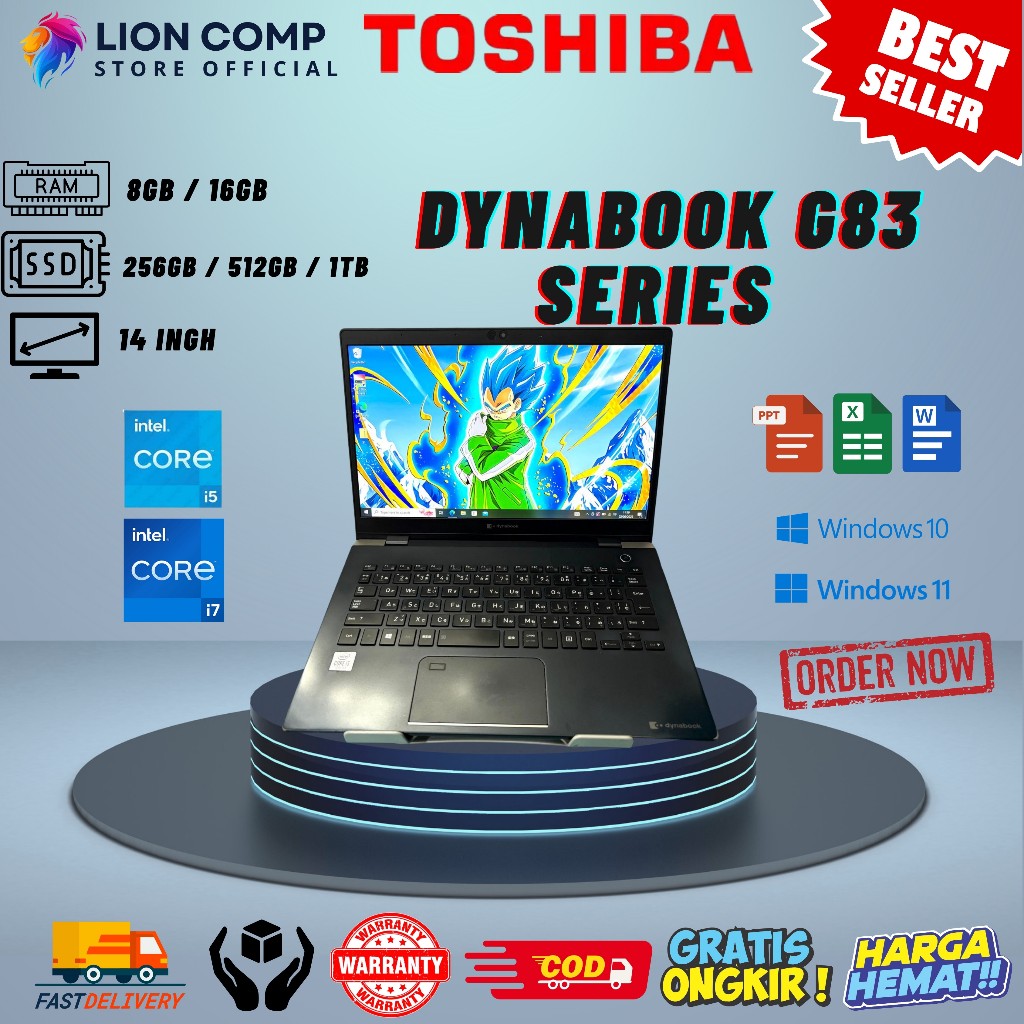 Laptop Slim Toshiba Dynabook G83 | S73 Intel i7 i5 GEN 12 RAM 16GB 1TB