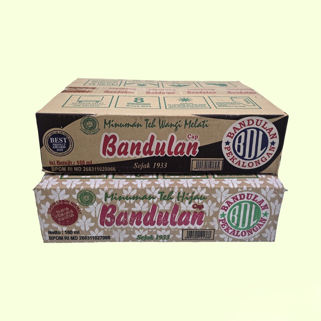 TEH BANDULAN GELAS TEH HIJAU & TEH MELATI - 1 KARTON : 24 X 160 ML
