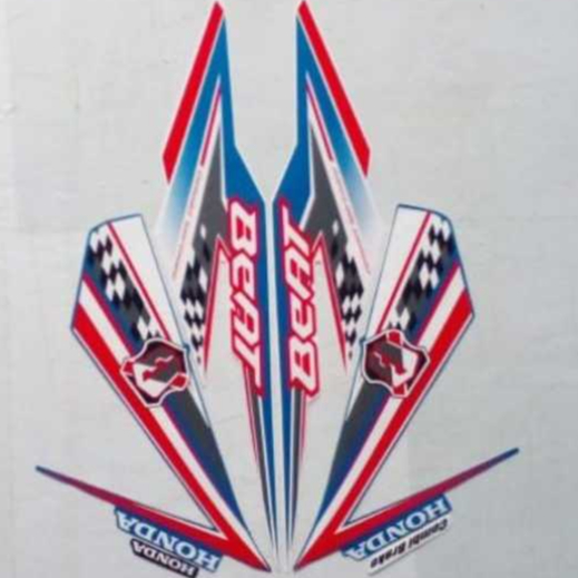 Sticker Striping Motor Honda Beat Fi 2018 Merah Putih list body motor beat Fi 2018