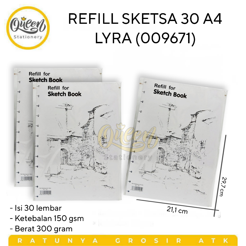 

1 PAK (30 LEMBAR) REFILL SKETSA 30 A4 LYRA / ISI BUKU SKETSA LYRA / SKETCHBOOK REFILL (009671)