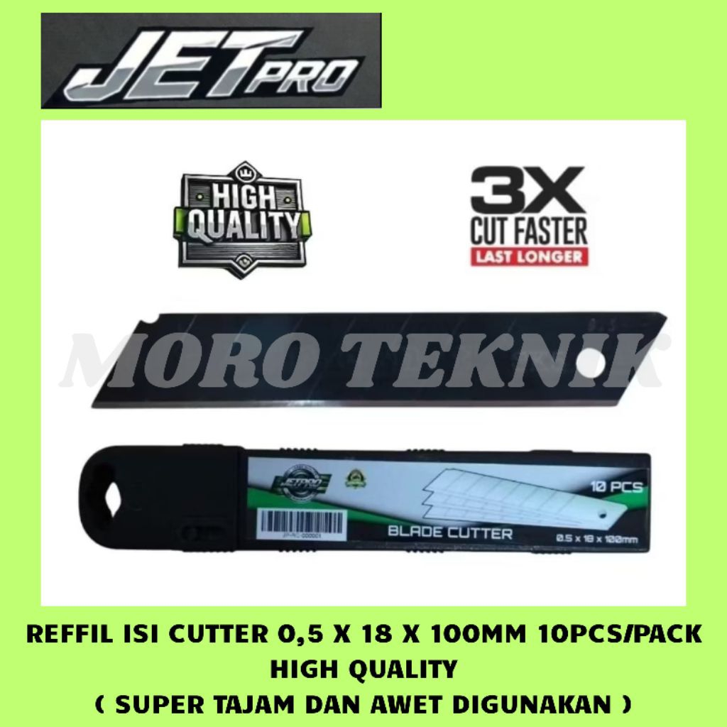 

MATA PISAU CUTTER REFFIL 18 X 100 MM / PACK ISI 10 PCS HEAVY DUTY