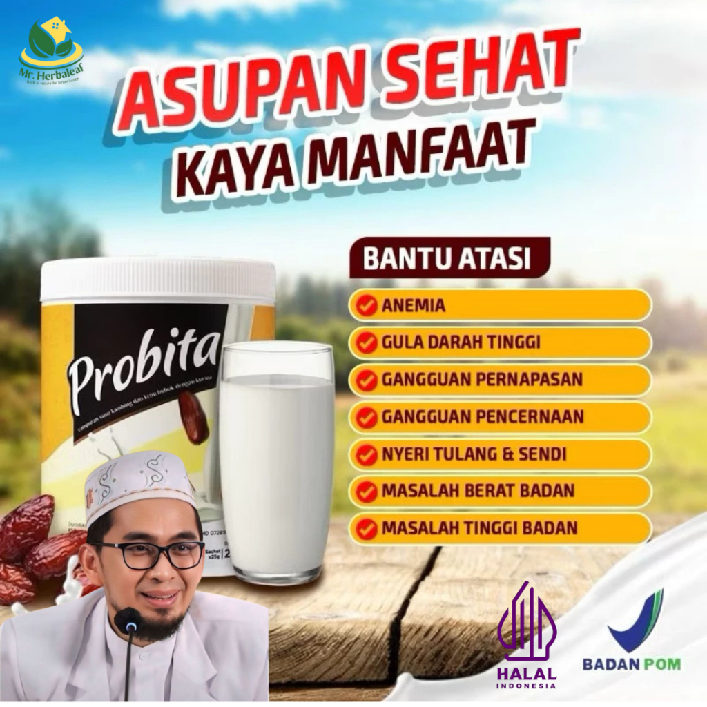 

PROBITA - SUSU KURMA KAMBING ETAWA PENINGGI BADAN, ANIMEA, NYERI SENDI DAN KAYA MANFAAT-BPOM HALAL