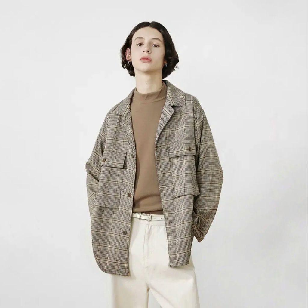 Lafudge Double Pocket Check Trucker Shirt, Check Jacket