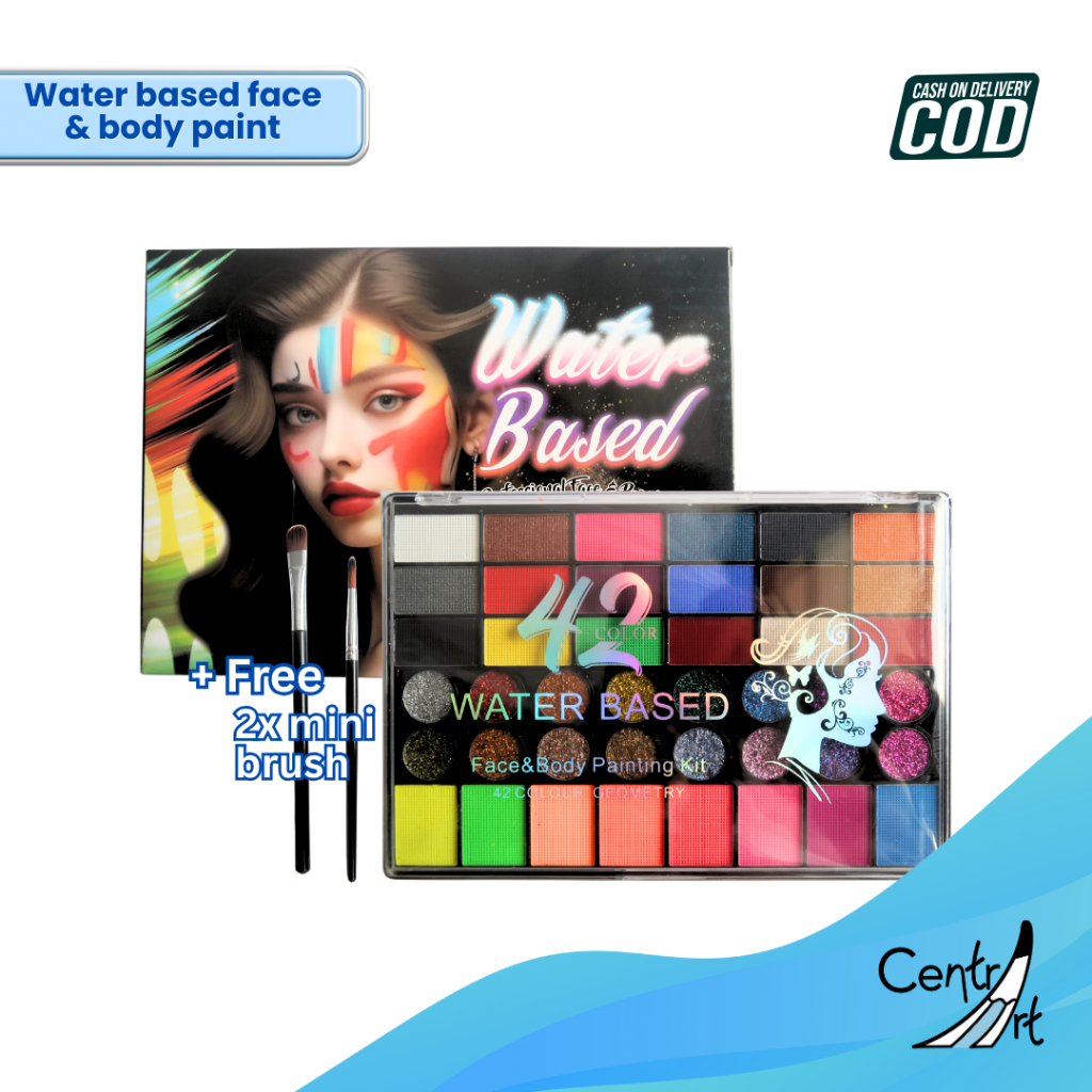 

Body Painting Palette Water based 42 Warna Neon + FREE 2 kuas mini | Halloween | Cosplay