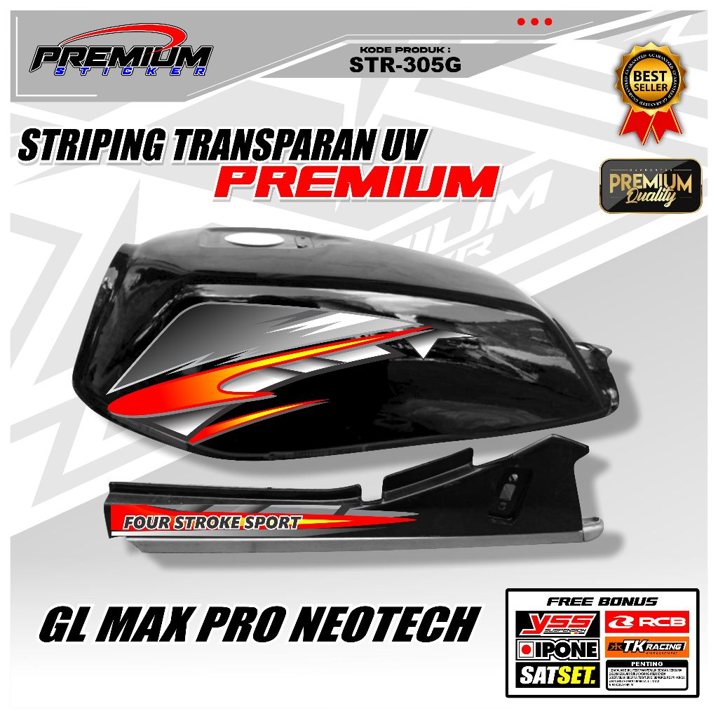 STIKER STRIPING GL MAX PRO NEOTECH/ STIKER MURAH DESAIN MINIMALIS TAHAN AIR / STR-305