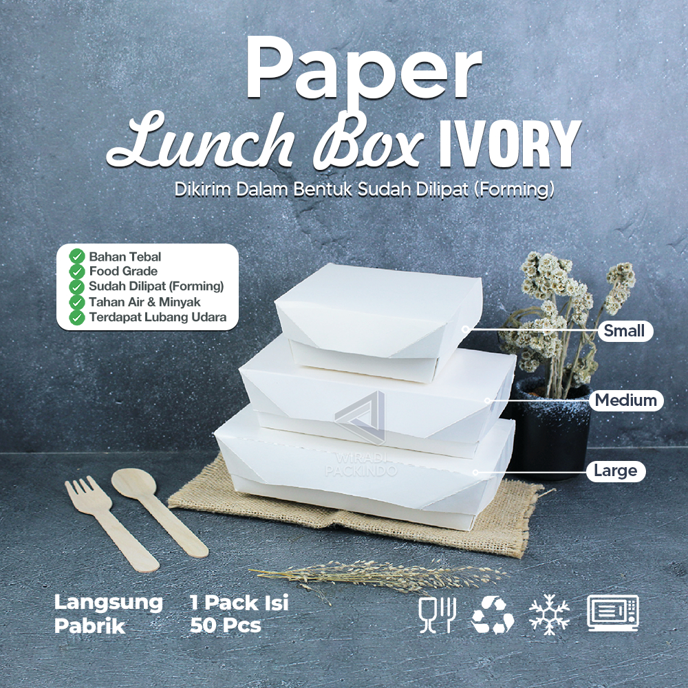 Lunch Box Paper L - Lunch Box Kertas Ukuran L - Food Grade Paper