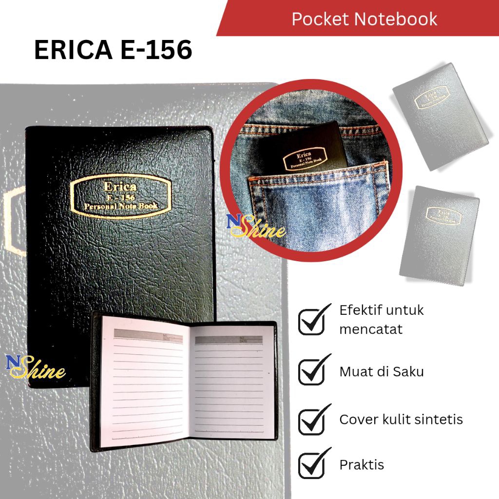 

BUKU CATATAN (POCKET) merk Erica