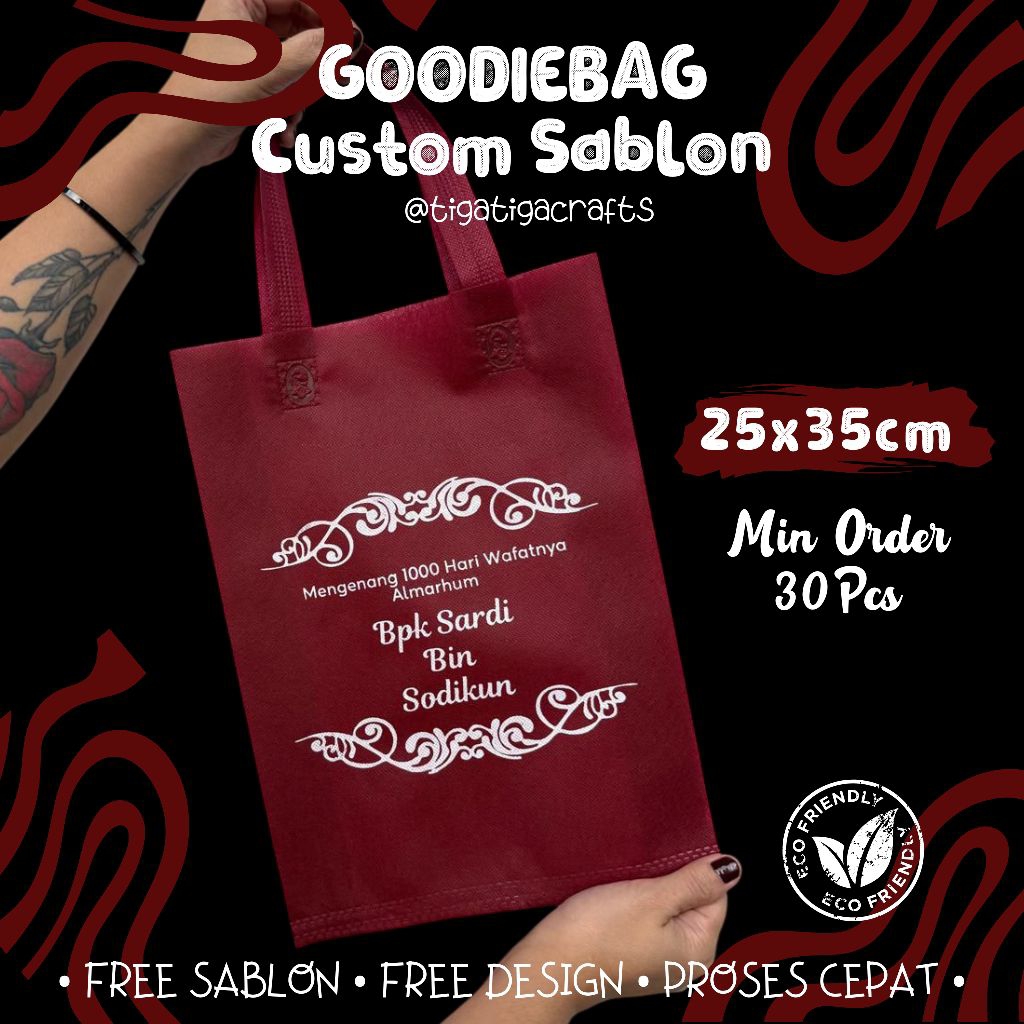 

TLS SABLON 25X35 custom sablon goodie bag / tas 25x35 sablon / tas wedding / tas oleh oleh haji / tas mengenang / tas ulang tahun / tas tahlil / tas hajatan sablon / tas 25x35 custom sablon / tote bag sablon / tas hantaran
