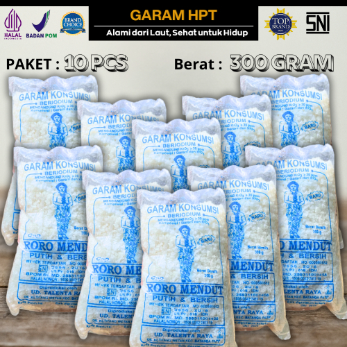 

Garam Dapur Krosok Beryodium 10 Pcs / Garam Masak Krosok berat 300 gr per pack