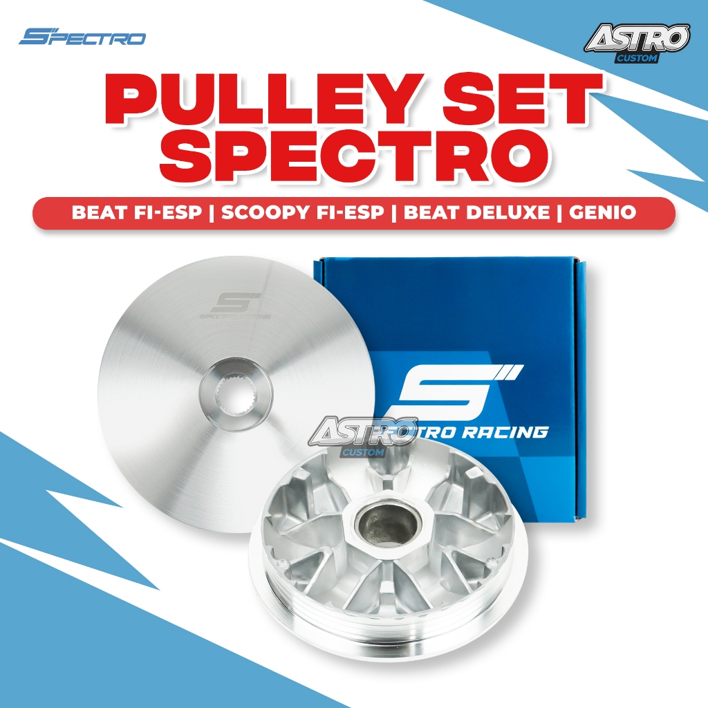 Spectro Pulley Beat Fi Street Deluxe Scoopy Fi ESP Genio Vario 110 Rumah Roller Upgrade CVT Racing