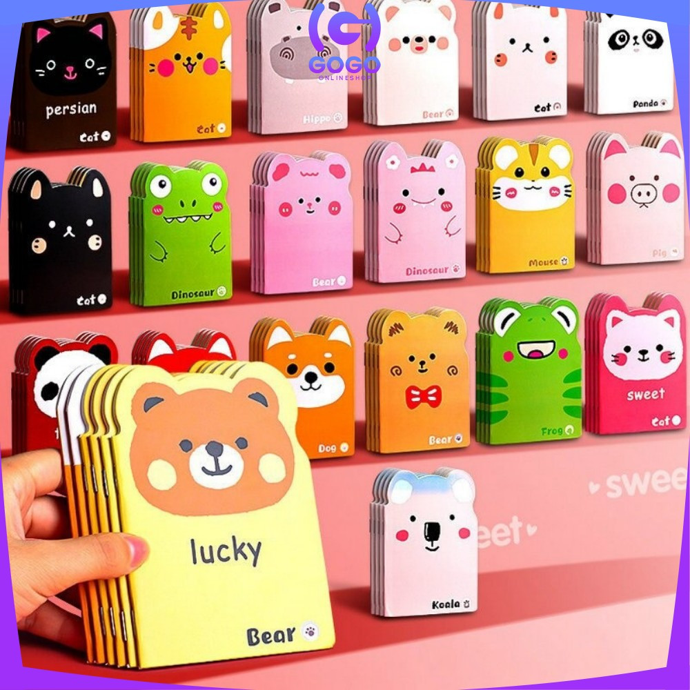 

EC GOGO-A40 Buku Tulis Memo Kecil Mini Motif Karakter Kartun / Note Book Buku Catatan Kartun Berkuping Cartoon Mini Book