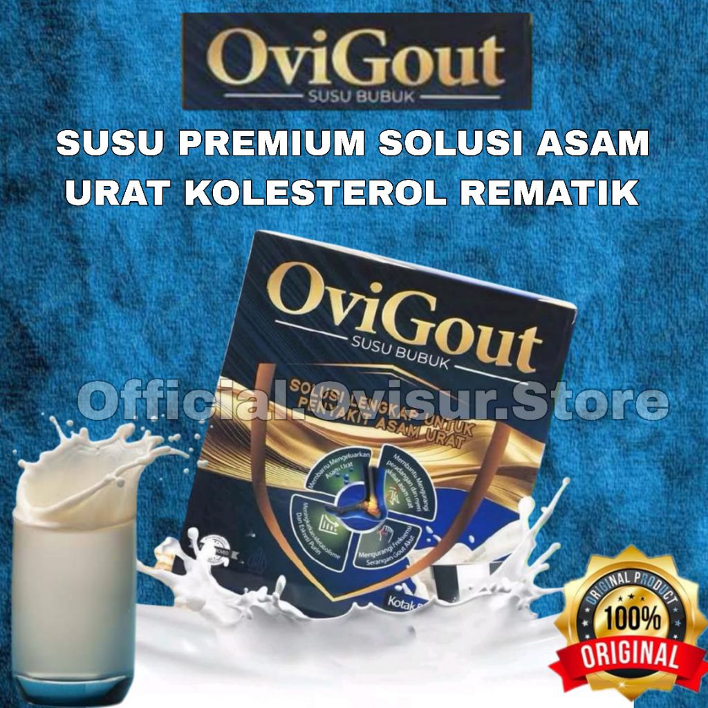 

OVIGOUT GOLD MILK Susu Usa Asli Original Susu Untuk Kolestrol,Darah Tinggi, Asam Urat,Tulang & Sendi
