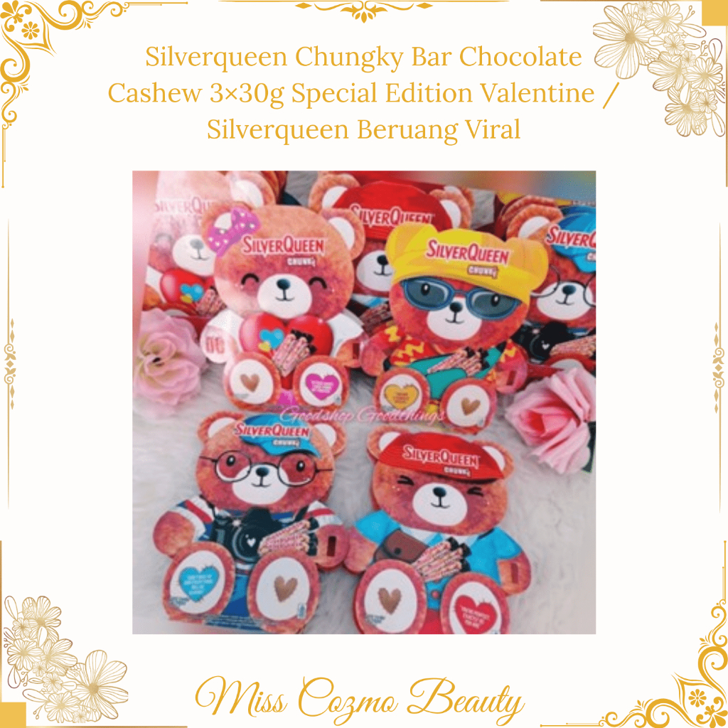 

Silverqueen Chungky Bar Chocolate Cashew 3×30g Special Edition Valentine / Silverqueen Beruang Viral
