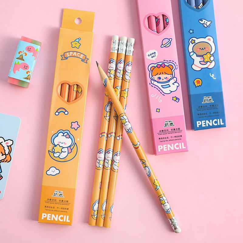 

Pensil Kayu (isi 4 pcs) Alat Tulis Sekolah Pensil Tulis Pencil