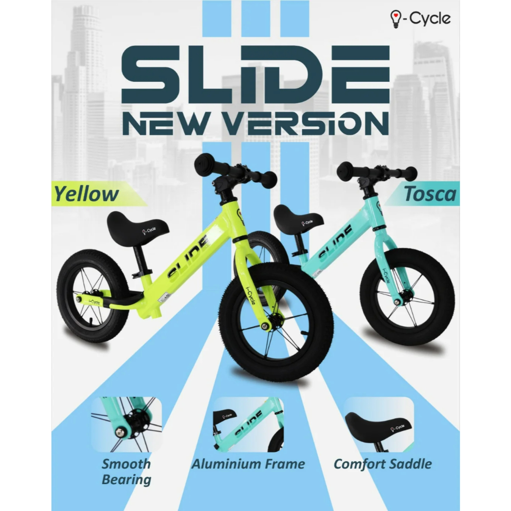 I-Cycle Slide Push Bike Balance Bike - Sepeda Keseimbangan Anak