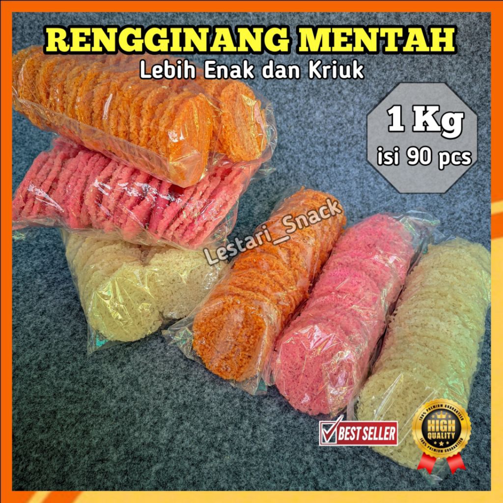

Rengginang Mentah Rasa Bawang dan Ubi 1 Kg isi 90 keping/pcs Asli Singkong Gurih Asin Siap Goreng