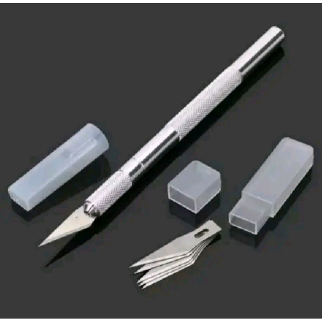 

pisau cutter seni crafting knife art isi 6 silet+gagang