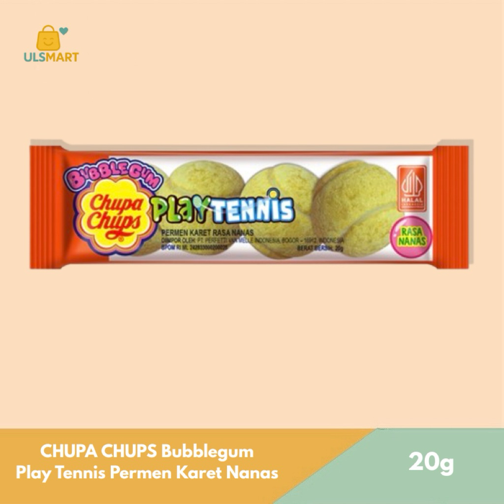 

CHUPA CHUPS Bubblegum Play Tennis Permen Karet Nanas 20 g