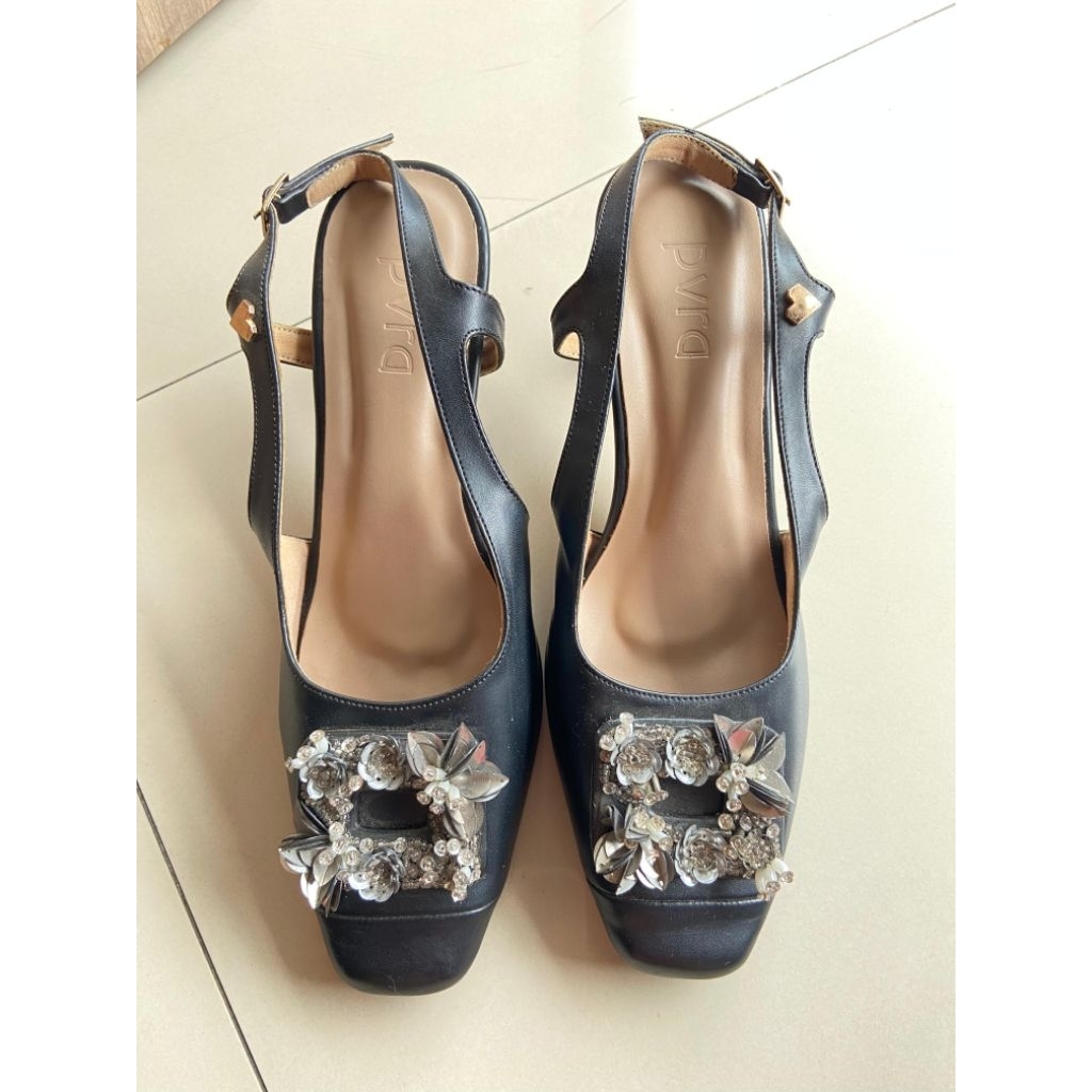 sepatu sandal wanita PVRA katia black size 39