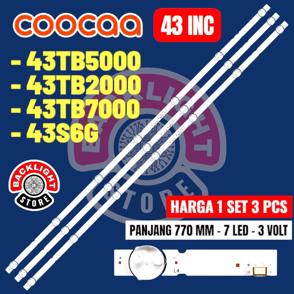 Backlight Tv Led COOCAA 43 inc 43TB5000 43TB2000 43TB7000 43S6G