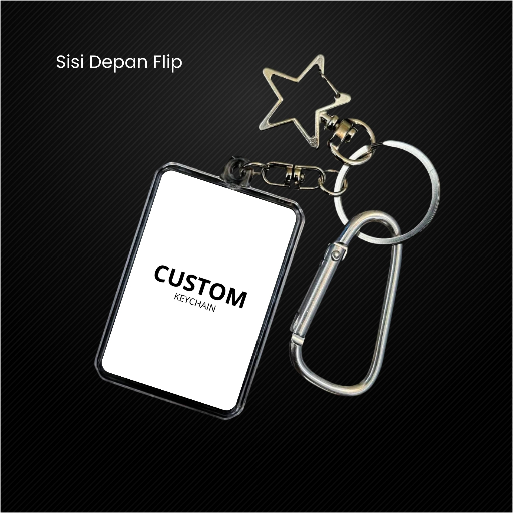 Gantungan Kunci Flip/Lenticular Custom Keychain 2 Sisi