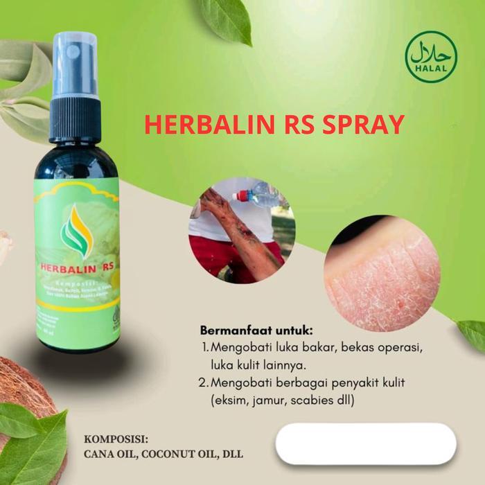 Minyak Obat Luka Diabetes Herbalin RS Spray - Membersihkan Bekas Luka Operasi, Bakar, Herpes, Cacar