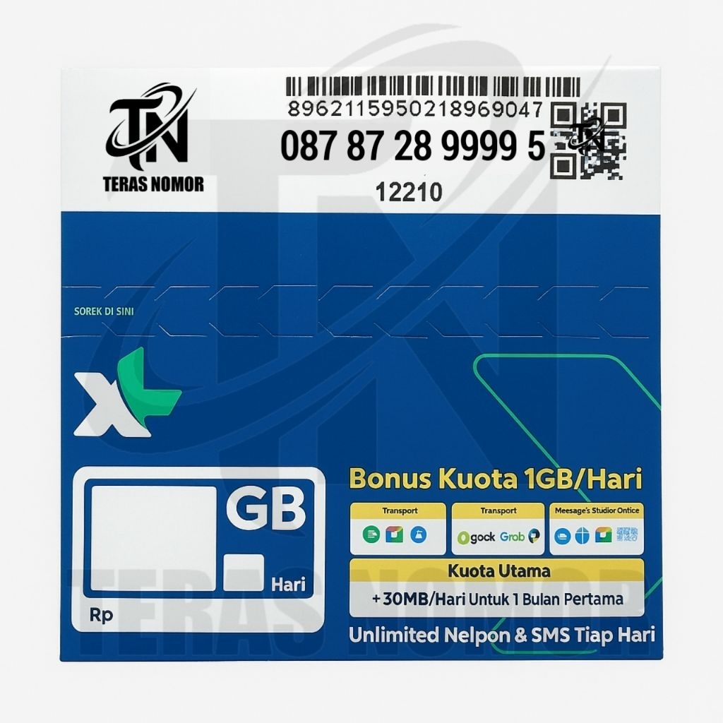 NOMOR CANTIK XL 12 DIGIT KWARTET 9 FREE 3GB