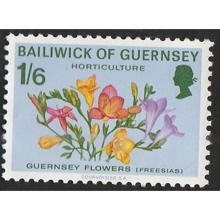 

A 12654 SATU BUAH PRANGKO GUERNSEY NOMINAL ONE SHILLING SIX PENCE TEMA TANAMAN FREESIAS DENGAN KONDISI BELUM ADA CAP