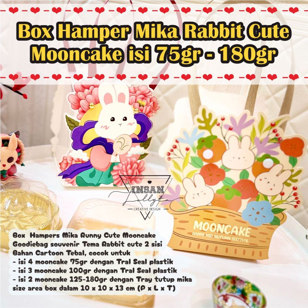 

Box Goodiebag Mika souvenir / Box Mika Mid Autumn Festival / Box mooncake mika Tema Rabbit cute